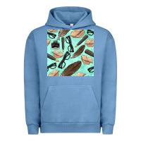 Pigment Pebble Blue literature seamless pattern Urban Hoodie - BundleAndBundleShop