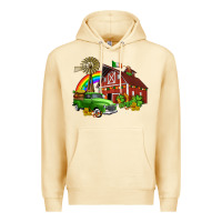 Pina Colada barn st patricks with truck and shamrocks Premium Hoodie - AdoDesignShop