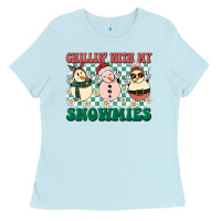 Baby Blue Chillin with my Snowmies Ladies Tee - BarkalooDesign
