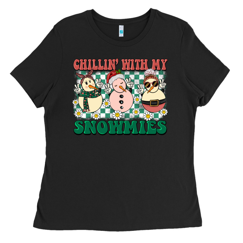 Chillin With My Snowmies Ladies Tee by BarkalooDesign | Teevron