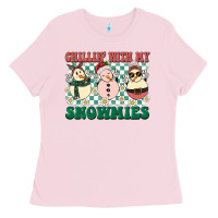 Bubblegum Pink Chillin with my Snowmies Ladies Tee - BarkalooDesign