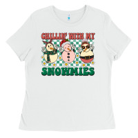 White Chillin with my Snowmies Ladies Tee - BarkalooDesign