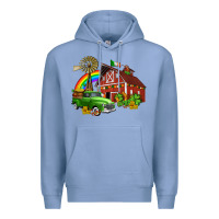 Colony Blue barn st patricks with truck and shamrocks Premium Hoodie - AdoDesignShop