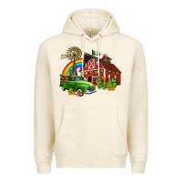 Tofu barn st patricks with truck and shamrocks Premium Hoodie - AdoDesignShop