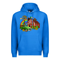 True Royal barn st patricks with truck and shamrocks Premium Hoodie - AdoDesignShop