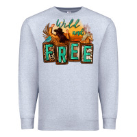 Heather Grey wild and free cowgirl horse desert Premium Sweatshirt - Zillion Design Studio