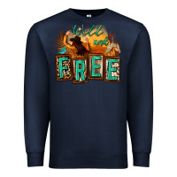 Navy wild and free cowgirl horse desert Premium Sweatshirt - Zillion Design Studio