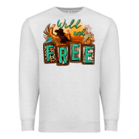 Oatmeal Heather wild and free cowgirl horse desert Premium Sweatshirt - Zillion Design Studio