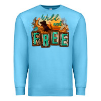 Ocean Blue wild and free cowgirl horse desert Premium Sweatshirt - Zillion Design Studio