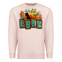 Pale Pink wild and free cowgirl horse desert Premium Sweatshirt - Zillion Design Studio