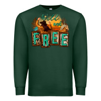 Sports Green wild and free cowgirl horse desert Premium Sweatshirt - Zillion Design Studio