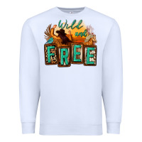 White wild and free cowgirl horse desert Premium Sweatshirt - Zillion Design Studio