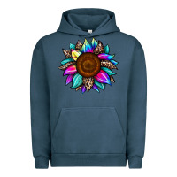 Pigment Midnight Navy sunflower tie dye Urban Hoodie - JahusDesignShop