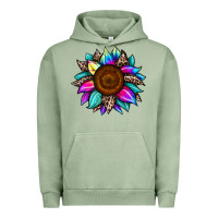 Pigment Oil Green sunflower tie dye Urban Hoodie - JahusDesignShop