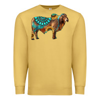 Antique Gold brahman bull gemstone turquoise and sunflower Premium Sweatshirt - RanaPortraitStore
