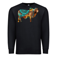 Black brahman bull gemstone turquoise and sunflower Premium Sweatshirt - RanaPortraitStore