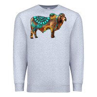 Heather Grey brahman bull gemstone turquoise and sunflower Premium Sweatshirt - RanaPortraitStore