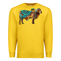 Brahman Bull Gemstone Turquoise And Sunflower Premium Sweatshirt | Teevron