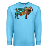 Ocean Blue brahman bull gemstone turquoise and sunflower Premium Sweatshirt - RanaPortraitStore
