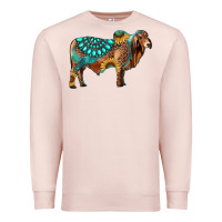 Pale Pink brahman bull gemstone turquoise and sunflower Premium Sweatshirt - RanaPortraitStore