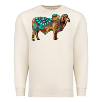Sandshell brahman bull gemstone turquoise and sunflower Premium Sweatshirt - RanaPortraitStore