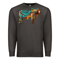 Smoke brahman bull gemstone turquoise and sunflower Premium Sweatshirt - RanaPortraitStore