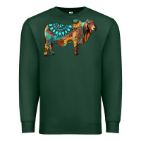 Sports Green brahman bull gemstone turquoise and sunflower Premium Sweatshirt - RanaPortraitStore
