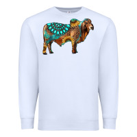 White brahman bull gemstone turquoise and sunflower Premium Sweatshirt - RanaPortraitStore