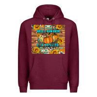 Burgundy hello pumpkin season tumbler Premium Hoodie - Artiststas