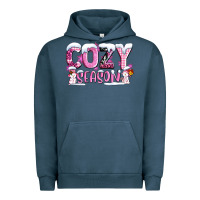 Pigment Midnight Navy pink cozy season with snowman ado Urban Hoodie - AdoDesignShop
