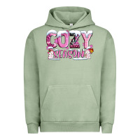 Pigment Oil Green pink cozy season with snowman ado Urban Hoodie - AdoDesignShop