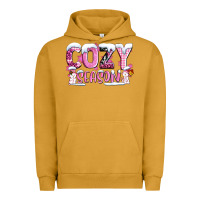 Pigment Peanut Butter pink cozy season with snowman ado Urban Hoodie - AdoDesignShop