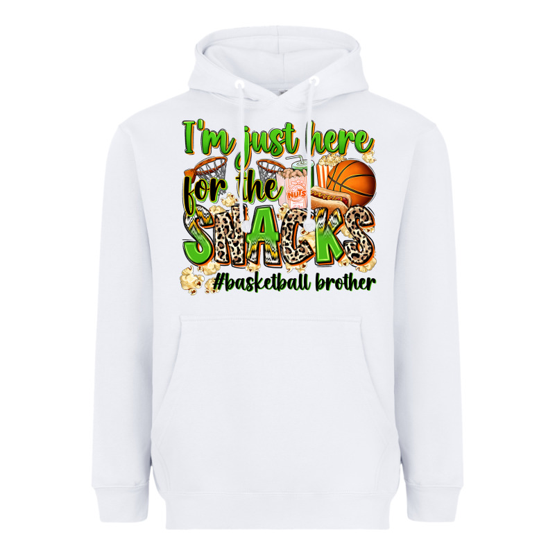 Im Just Here For The Snacks Basketball Brother Heavyweight Hoodie by Zillion Design Studio | Teevron