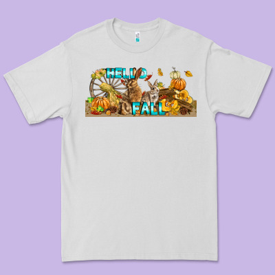 Hello Fall Rabbit Premium Tee Designed By Lillyallendesigns