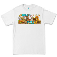 White Hello Fall Rabbit Premium Tee - LillyAllenDesigns