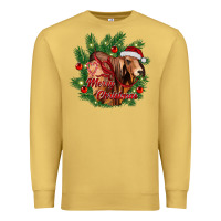 Antique Gold merry Christmas brahman bull Premium Sweatshirt - RanaPortraitStore