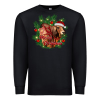 Black merry Christmas brahman bull Premium Sweatshirt - RanaPortraitStore