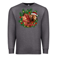 Charcoal Heather merry Christmas brahman bull Premium Sweatshirt - RanaPortraitStore