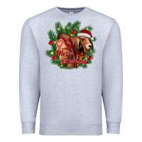 Heather Grey merry Christmas brahman bull Premium Sweatshirt - RanaPortraitStore