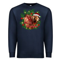 Navy merry Christmas brahman bull Premium Sweatshirt - RanaPortraitStore