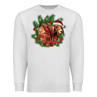 Oatmeal Heather merry Christmas brahman bull Premium Sweatshirt - RanaPortraitStore