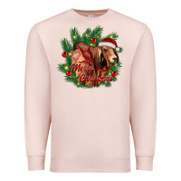 Pale Pink merry Christmas brahman bull Premium Sweatshirt - RanaPortraitStore