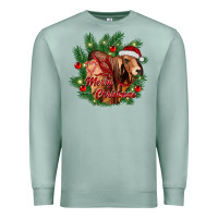 Seafoam merry Christmas brahman bull Premium Sweatshirt - RanaPortraitStore