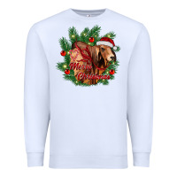 White merry Christmas brahman bull Premium Sweatshirt - RanaPortraitStore