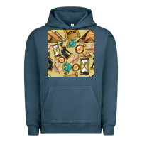 Pigment Midnight Navy history seamless pattern Urban Hoodie - BundleAndBundleShop