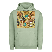 Pigment Oil Green history seamless pattern Urban Hoodie - BundleAndBundleShop