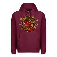 Burgundy boots wood slice ornament Premium Hoodie - JahusDesignShop