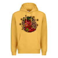 Mustard boots wood slice ornament Premium Hoodie - JahusDesignShop