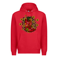 Red boots wood slice ornament Premium Hoodie - JahusDesignShop