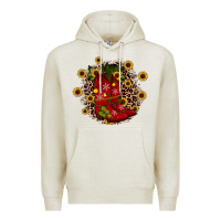 Oatmeal Heather boots wood slice ornament Premium Hoodie - JahusDesignShop